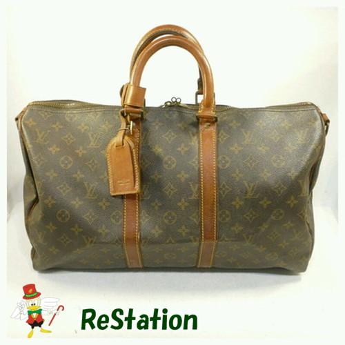 【中古】LOUIS VUITTON モノグラム キーポル・バンドリエール45 ボストンバッグ ハンド...