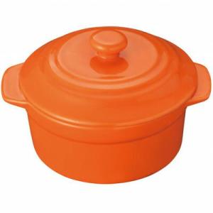 内海産業 電子レンジ オーブンで簡単ココット鍋 オレンジ
