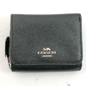 【中古】COACH J2140-37968 3つ折り財布 ブラック×レザー｜recyclekaden