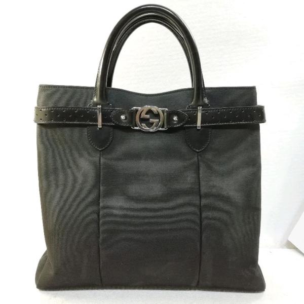 【中古】GUCCI グッチ トートバッグ 114888.205011 ハンドバッグ ブラック×キャン...