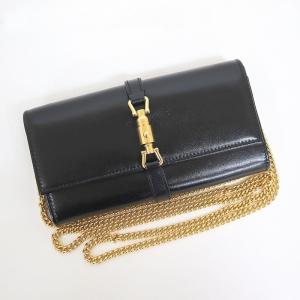 GUCCI】グッチ ジャッキー1961 チェーンウォレット カーフ×ブラック  
