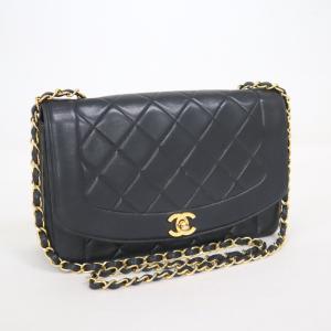 【CHANEL】シャネル ダイアナフラッペ25 ショルダーバッグ ブラック ラムスキン A01165【中古】【代金引換不可】/br3587ar｜recycleshopdream