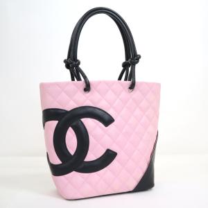 【CHANEL】シャネル カンボンライン ミディアムトート A25167 ピンク×ブラック【中古】【...