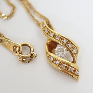 【Jewelry】K18 ダイヤネックレス D：0.40ct【中古】【代金引換不可】/kt08528br