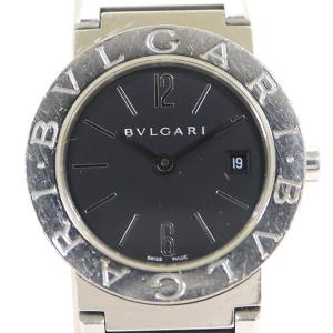 【BVLGARI】ブルガリ ブルガリブルガリ 腕時計 デイト クォーツ SS×黒文字盤 BB26SS...