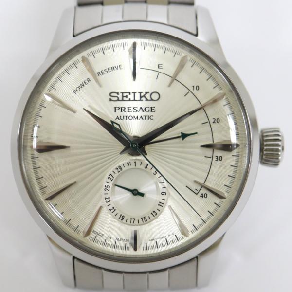 【SEIKO】セイコー プレサージュ カクテルタイム 自動巻き腕時計 スケルトン SS ホワイト文字...