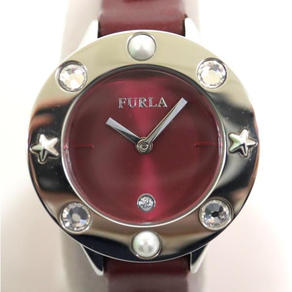 【FURLA】フルラ クラブ クォーツ 腕時計 レッド 赤文字盤 SS/レザー QZ 876207 ...
