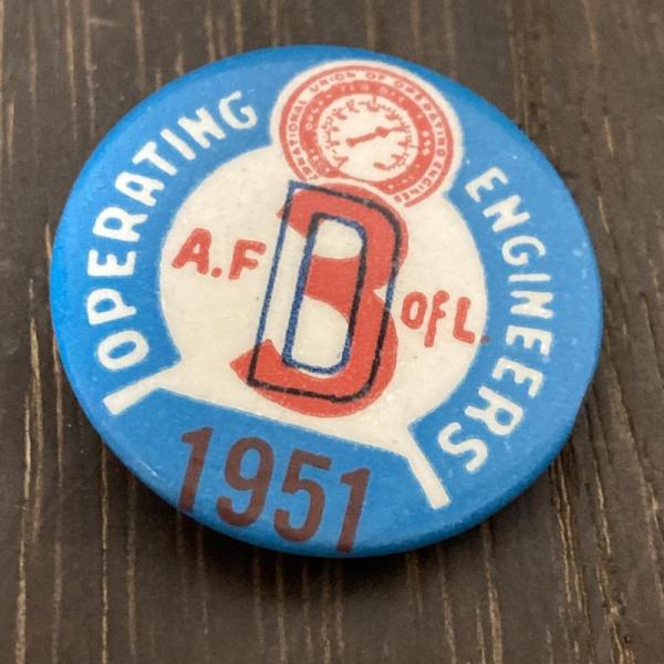 缶バッジ ピン コレクション 1951年　オペレーティングエンジニア組合　海外雑貨　アメリカン雑貨　...