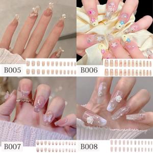 ネイルチップ 黒 ネイルチップ ストーン付き ...の詳細画像3