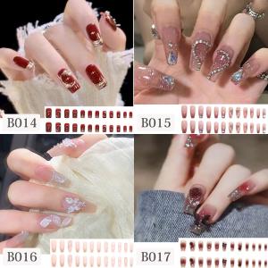 ネイルチップ 黒 ネイルチップ ストーン付き ...の詳細画像5