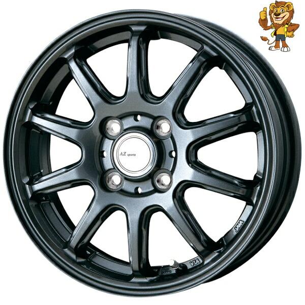 ホイール4本セット BEST AZ sports FS-10 (DGM) 14インチ 4.5J PC...