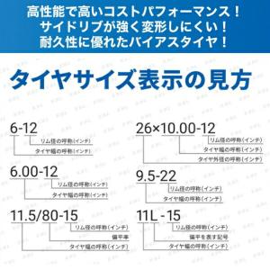 KBL トラクタ用バイアスタイヤ 後輪 2本セ...の詳細画像1
