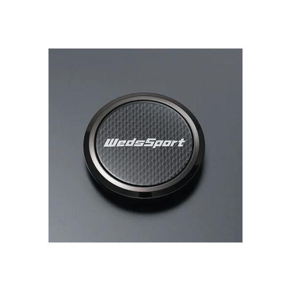 Weds ウェッズ WedsSport フラットセンターキャップ TYPE1 カーボン柄 4個 52...