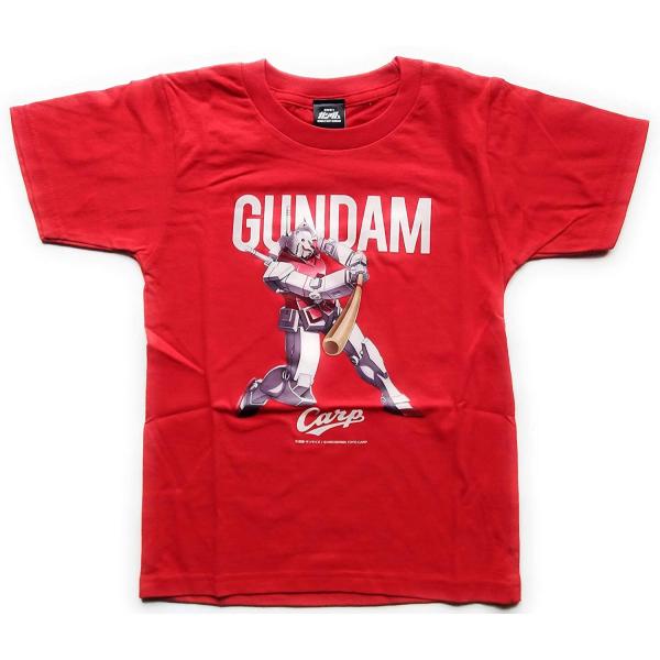 生産中止 機動戦士ガンダム×広島東洋カープ Tシャツ 子供用/レッド GUNDAM CARP PR