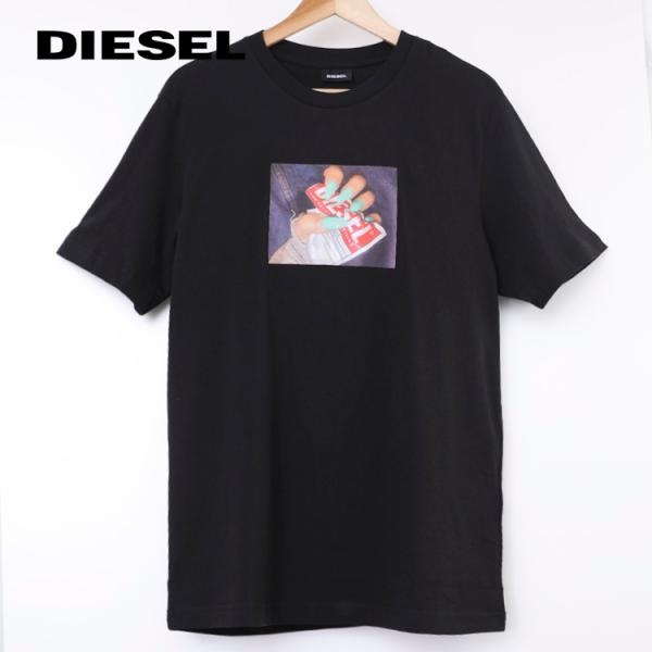 ディーゼル DIESEL Tシャツ 半袖 メンズ 大きいサイズ ロゴ入り M L XL XXL 黒 ...