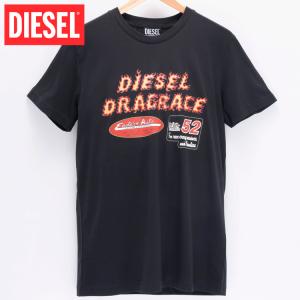 ディーゼル DIESEL Tシャツ 半袖 メンズ ブランド ロゴ 黒 白 丸首 T-DIEGOR C7｜レッドスターヤフーショップ
