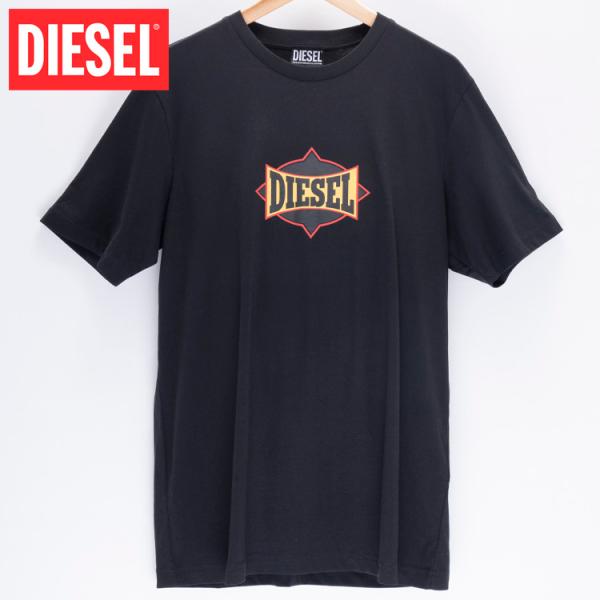 ディーゼル DIESEL Tシャツ 半袖 メンズ ブランド ロゴ 黒 白 丸首 T-JUST C13