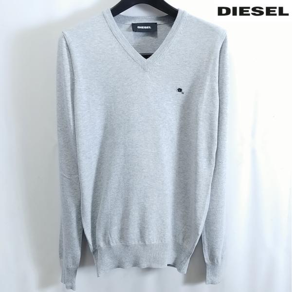 ディーゼル DIESEL メンズ セーター ニット Vネック ハイゲージ ロゴ 綿 コットン イタリ...