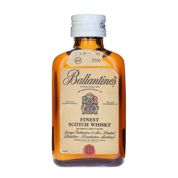 【ミニチュアボトル】バランタイン ファイネスト 赤青旗 紋章 特級表示 スコッチ ウイスキー 箱なし...