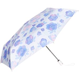 エスタ WJミニ傘 水彩花柄 レディース スカイブルー 日本 親骨54cm