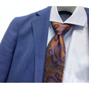 フランコバッシ シルク ペイズリー柄 ネクタイ 青色 未使用 FRANCO BASSI (フランコバッシ) PAISLEY TIE (ペイズリータイ