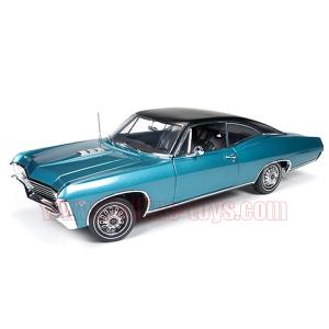 アメ車ミニカー アーテル セール価格 オートワールド 1967 シボレー インパラ Ss 427 ブラックルーフ 1 18 ライトブルー