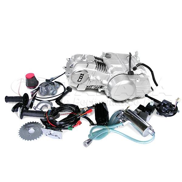 田中商会直営店】125ccエンジン　12Vオールキット　リターン４速シルバー　ミクニVM22キャブ付...