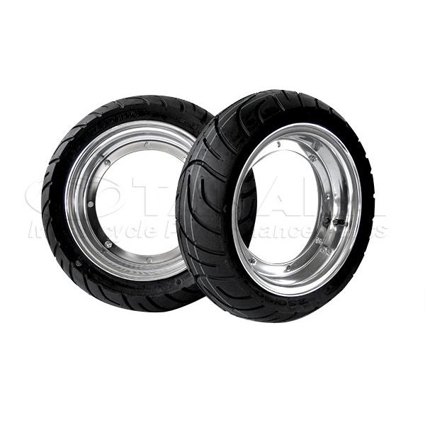 田中商会直営店】ダックスDAX用　１０インチ　アルミホイール・タイヤ　４本ハブ　組込済前後セット A