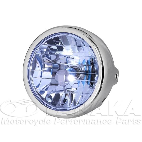 田中商会直営店】汎用　マルチリフレクターヘッドライト　メッキ・ブルー