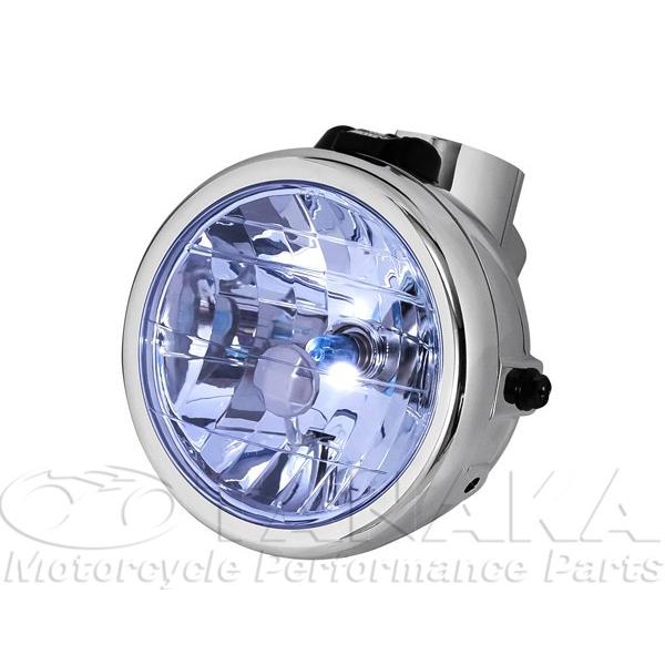 田中商会直営店】モンキー用　マルチカットリフレクターヘッドライト　メッキ・ブルー