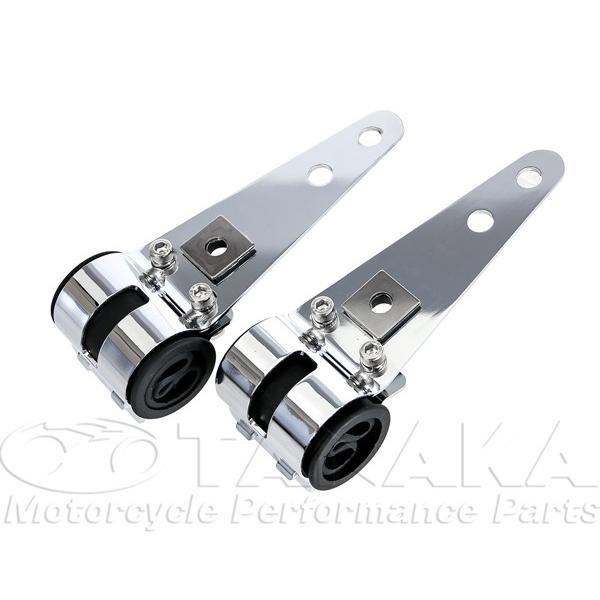 田中商会直営店】汎用　Φ27-39ヘッドライトステー　スチールメッキ【レターパック代引不可】