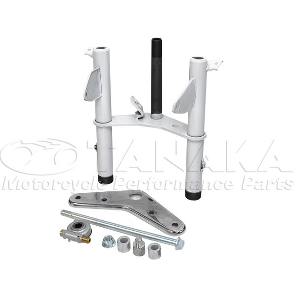 田中商会直営店】モンキー用　35mmワイドステム ホワイト ノーマル長さ