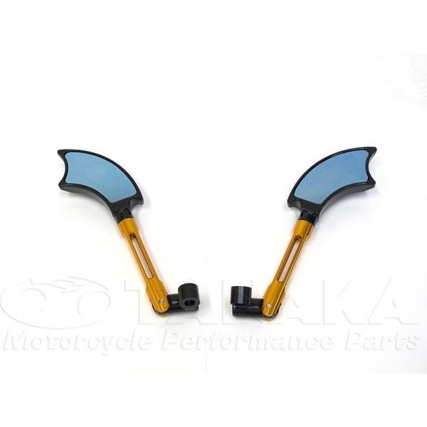 田中商会直営店】アルミ製　バットウイングミラー　ゴールド