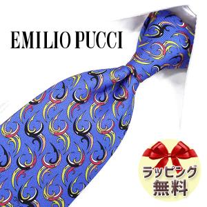 EMILIO PUCCI エミリオプッチ ネクタイ EP68 ブルー／イエロー (8.5cm幅)【ブランド ネクタイ メンズ ビジネス】｜redrose