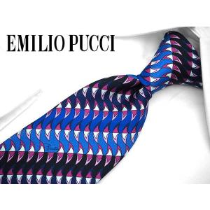 EMILIO PUCCI ネクタイ ネイビー ホワイト ボルドー ロゴ 総柄 EMILIO PUCCI（エミリオプッチ） ネクタイ ブランド お買い得3本セット
