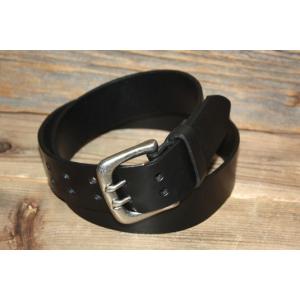 REDWOOD レッドウッド オリジナル FATIGUE "DOUBLE PRONG" LEATHER BELT (BLACK) アメリカ製｜redwood