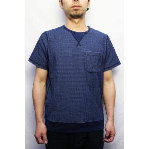 キートンチェイス KEATON CHASE / インディゴボーダー Vガセット ポケット Tシャツ｜redwood