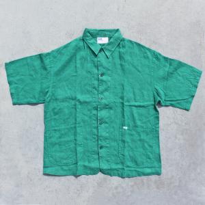 Lee　LM7236 HALF SLEEVE LOCO JACKET 半袖 ロコ ジャケット LINEN リネン 100% COVERALL SHIRT カバーオール シャツ おしゃれ　120 GREEN Lサイズ　送料無料！