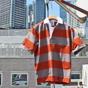 BARBARIAN "NEW JAPAN SIZE SPEC"　VSE-08 8oz REGULER SHORT SLEEVE RUGBY JERSEY ラガーシャツ 半袖 カナダ製 RUST/GRAPHITE S-XL 送料無料！｜REDWOOD Yahoo!ショップ