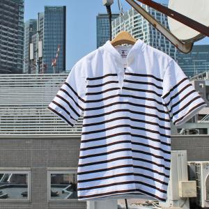 BARBARIAN "NEW JAPAN SIZE SPEC"　VSE-14 8oz HENLEY SHORT SLEEVE RUGBY JERSEY ラガーシャツ 半袖 カナダ製 WHITE/BROWN S-XL 送料無料！｜REDWOOD Yahoo!ショップ