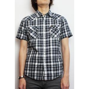 別注 Wrangler (ラングラー) / 12' SS  半袖 ウエスタンシャツ (ブラック) SALE!!　[メール便発送対応]｜redwood