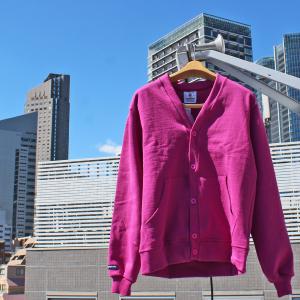 BARBARIAN "NEW JAPAN SIZE SPEC"　WSE-20 12oz POCKET CARDIGAN LONGSLEEVE RUGBY JERSEY カーディガン ラガーシャツ 長袖 カナダ製 RASPBERRY S-XL 送料無料！｜redwood