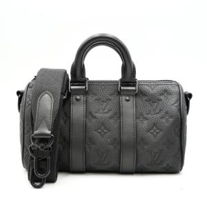 LOUIS VUITTON（ルイ・ヴィトン）キーポル・バンドリエール25 モノグラム トリヨンレザー ブラック 2WAY ボストンバッグ メンズ