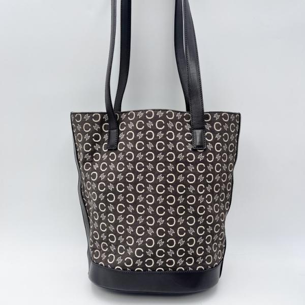 CELINE（セリーヌ）Cマカダム ヴィンテージ トートバッグ ブラウン系 キャンバス レザー 肩掛...