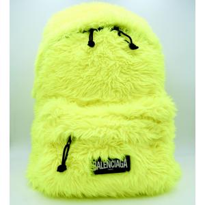 BALENCIAGA（バレンシアガ）エクスプローラー アーカイブ リュック ネオンイエロー フェイクファー 大容量 メンズ レディース