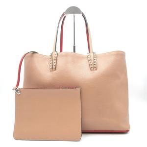 Christian Louboutin（クリスチャン・ルブタン）Cabata トートバッグ ポーチ付き スタッズ レザー ベージュ レディース