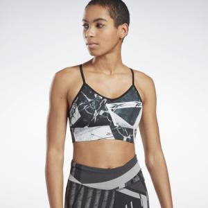 【リーボック公式】ワークアウトレディ プリンテッド スポーツブラ / Workout Ready Printed Sports Bra（ブラック）