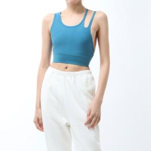 【リーボック公式】ニット トレーニング クロップ タンクトップ / Knit Training Crop Tanktop（スティーリーブルー）