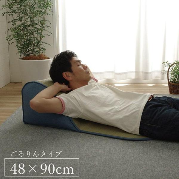 ごろ寝 クッション テレビ 枕 まくら 48×90cm リビング い草 昼寝 仮眠 シンプル くつろ...