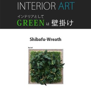 壁掛け グリーン 緑 パネルアート ディスプレイ green 飾る インテリア 観葉植物 壁 おしゃれ モダン カフェ [Shibafu Wreath 4]｜reech